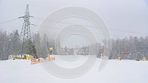 Top station of the ski lift at Slotwiny Arena in Krynica Zdroj