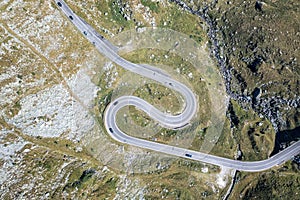 Top summer view of the famous Transfagarasan road