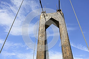 Top of suspension bridge on huangling mountain, adobe rgb