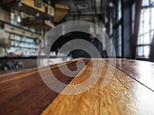 Top of table with Blurred Bar Interior background