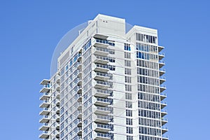 Top of tall condominium high rise