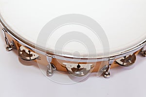 Top of Tambourine on White Background