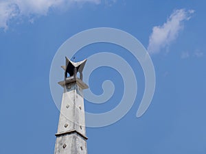 Top of thai crematory with blue sky background