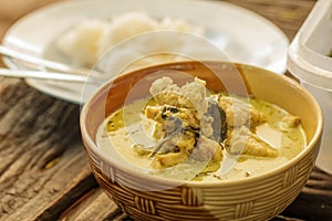 Thai green curry chicken intense soup and thai noo