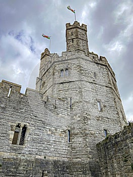 Top of tower at Caernarfon castle in north wales