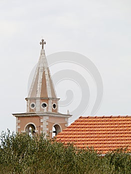 Top of the tower of the church of Olib