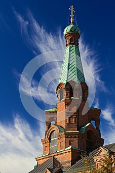 Top tower of Tampere Orthodox Church