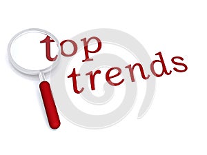 Top trends with magnifying glass