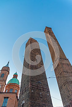 The top of Two Towers (Le Due Torri) Torre Asinelli and Torre Ga