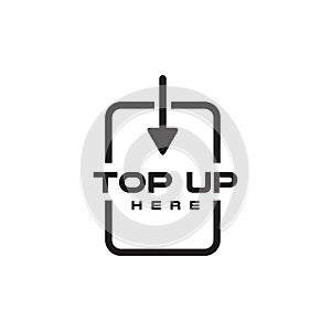 Top Up digital money balance app logo design