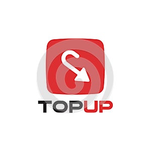 Top Up digital money balance app logo design