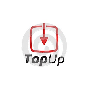 Top Up digital money balance app logo design