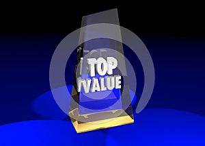 Top Value Rated Product Review Recommendation Award 3d Illustration photo