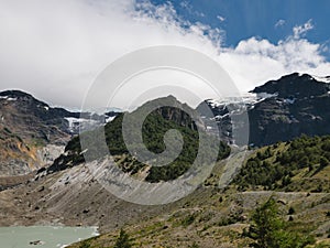 Top of the ventisquero negro black glacier