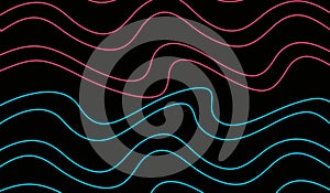 Top view, Abstract blue pink waves shapes texture isolated black background for graphic design stock photo, gradiant backdrop