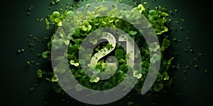 Top view, abstract watercress - vibrant green with a peppery hue, background, color of the year