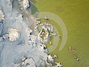 Top view aerial photo from drone of canyon range 3000 boke in Thailand