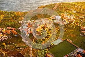 Top view on Agulo coastal village in Spain