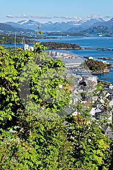 Top view of Alesund city in Norway