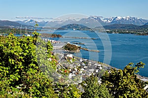 Top view of Alesund city in Norway