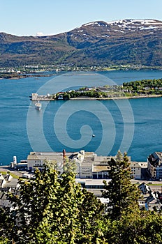 Top view of Alesund city in Norway