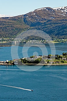 Top view of Alesund city in Norway