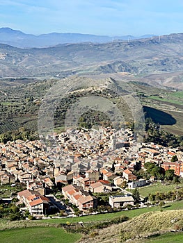 top view of Alimena, Palermo, Sicily, Italy