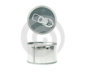 Top view Aluminum can and Tin can with copy space