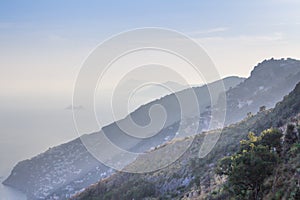 Top View of the Amalfi coast, Italy