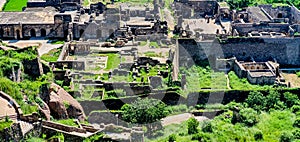 Top view of ancient Golconda Fort in Hyderabad, Telangana, India