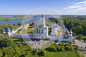 Top view of the ancient St. George\'s Monastery. Veliky Novgorod, Russia