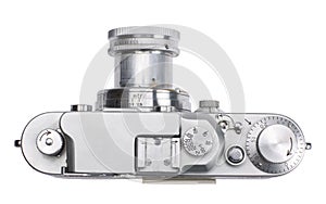 Top view of antique rangefinder camera