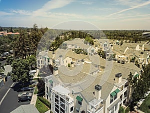 Top view apartment complex condo in Silicon Valley, California