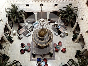 Top view Arabian architecture lobby
