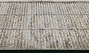 Top view of an asbestos cement roof. This material is now banned due to health risk.