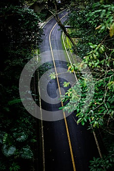 Top view of asphalt texture background. Empty road from top view.