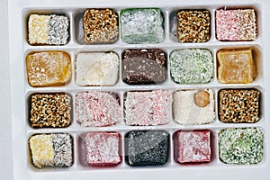 Top view of assorted Turkish Delight