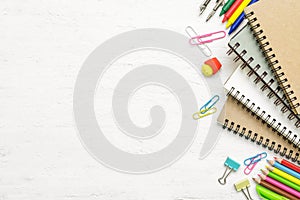 Top view back to school concept and education background concept