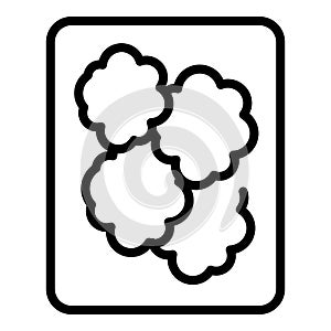 Top view baked meat icon outline vector. Cooked bowl