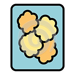 Top view baked meat icon vector flat