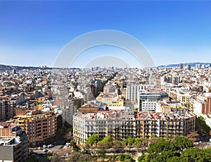 Top view of Barcelona, Catalonia, Spain.