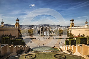 Top view of Barcelona from the National Palace, Barcelona, Catalonia