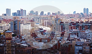 Top view of Barcelona, Spain