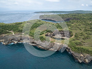 Top view of beautiful Angel`s Billabong. Nusa Penida island, Indonesia