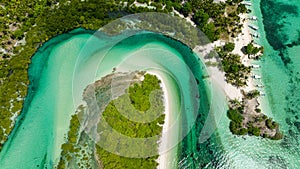 Top view of Beautiful sandy beach.