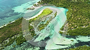 Top view of Beautiful sandy beach.