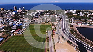 Top view of the beautiful seascape in Hua Hin in Prachuap Khiri Khan Province, Thailand, aerial view on the coastline