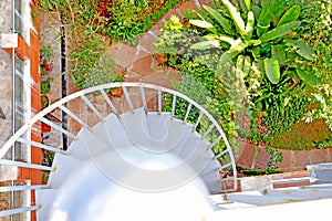 Top View of Beautiful Stairs Railing Amazing Garden