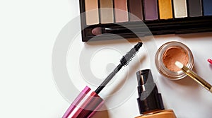 Top view Beauty products for professional make-up