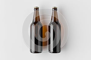 Top view of a beer bottle mockup